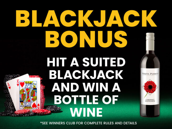 Table Games Blackjack Bonus Wine Giveaway