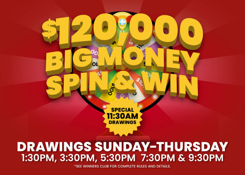 $120,000 Big Money Spin & Win Promotion
