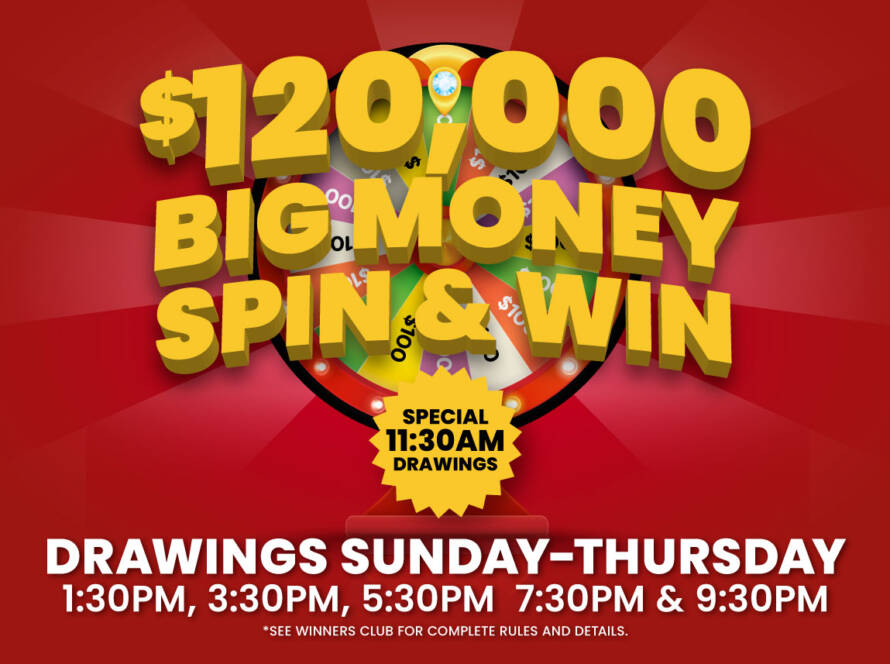 $120,000 Big Money Spin & Win Promotion